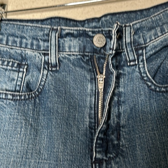 VTG Y2K Polo Ralph LOGO Lauren Jean Denim Maxi Skirt Size 28 Waist Back Pocket - Picture 10 of 11